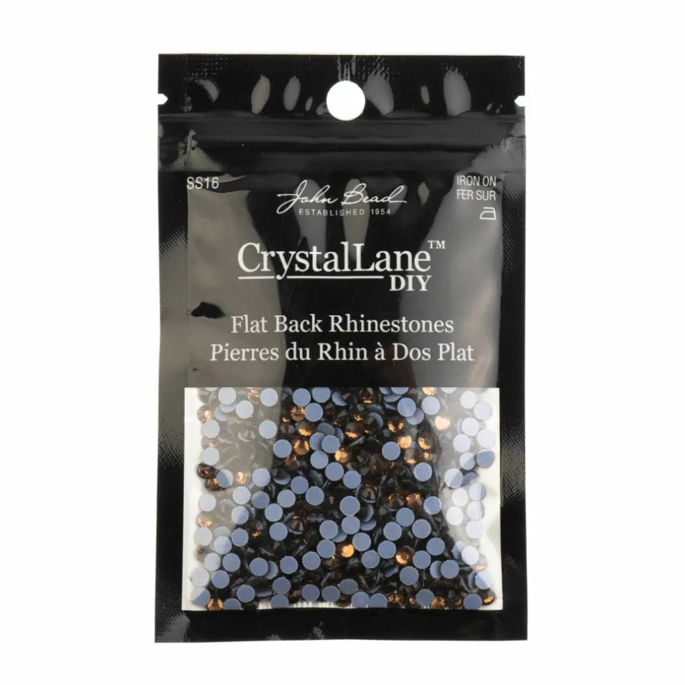 Crystal Lane DIY SS16 Round Glass Hotfix Flatback Rhinestones, 1,440ct.