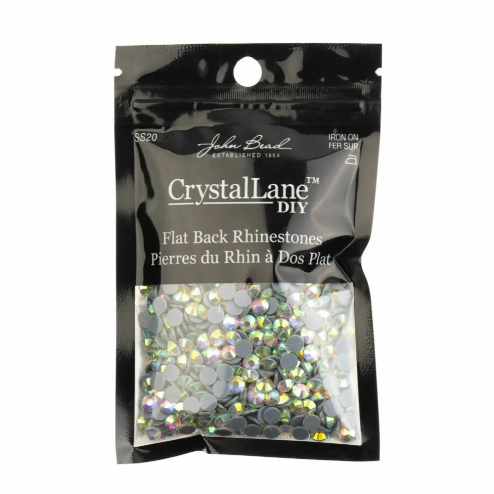 Crystal Lane DIY SS20 Round Glass Hotfix Flatback Rhinestones, 1,440ct.
