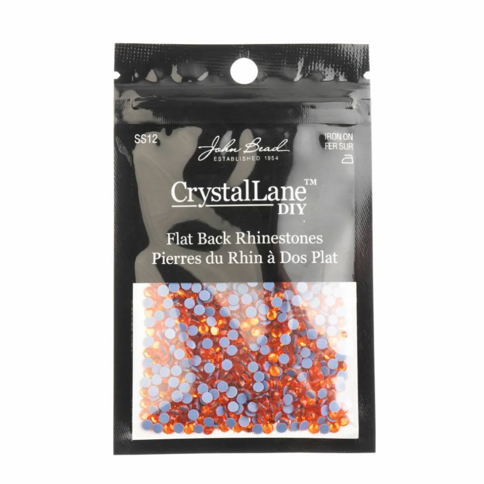 Crystal Lane DIY SS6 Round Glass Flatback Hotfix Rhinestones, 1,440ct.