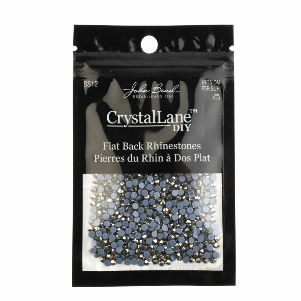 Crystal Lane DIY SS6 Round Glass Flatback Hotfix Rhinestones, 1,440ct.