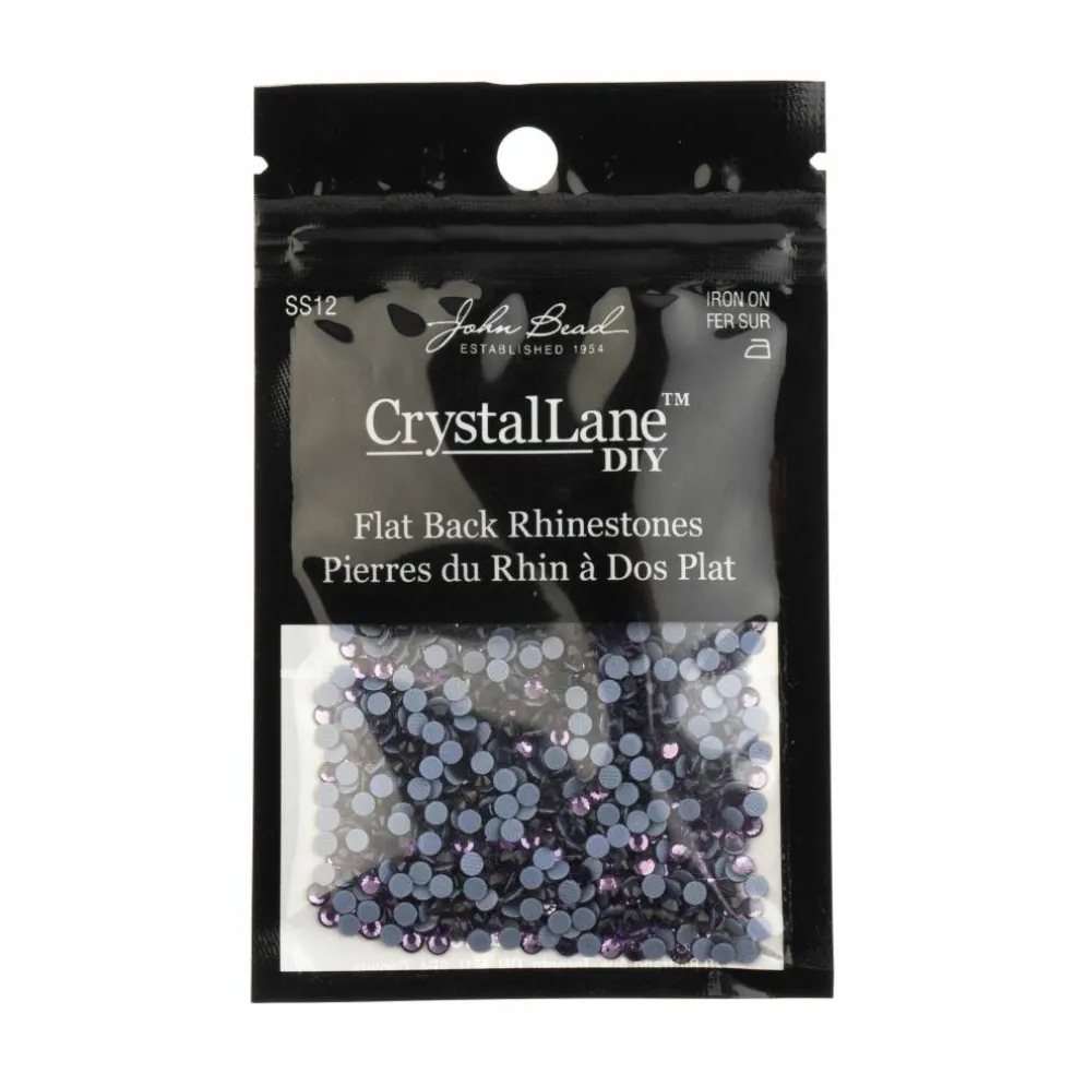 Crystal Lane DIY SS6 Round Glass Flatback Hotfix Rhinestones, 1,440ct.