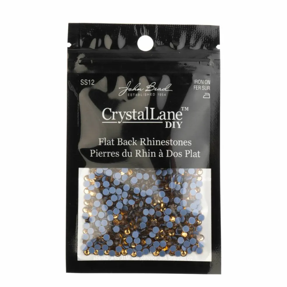 Crystal Lane DIY SS6 Round Glass Flatback Hotfix Rhinestones, 1,440ct.