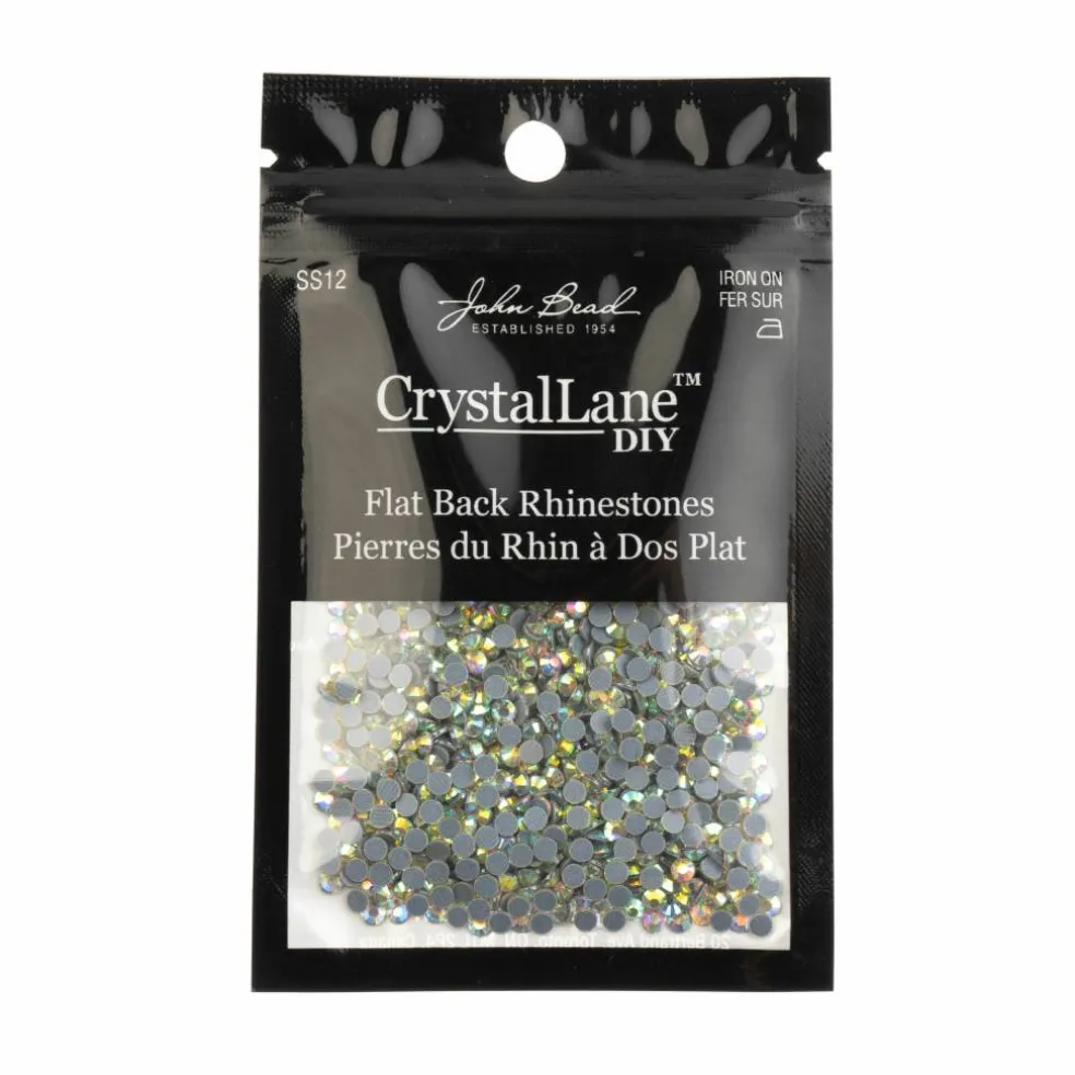 Crystal Lane DIY SS6 Round Glass Flatback Hotfix Rhinestones, 1,440ct.