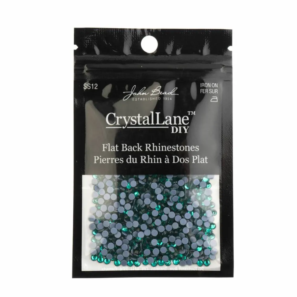 Crystal Lane DIY SS6 Round Glass Flatback Hotfix Rhinestones, 1,440ct.