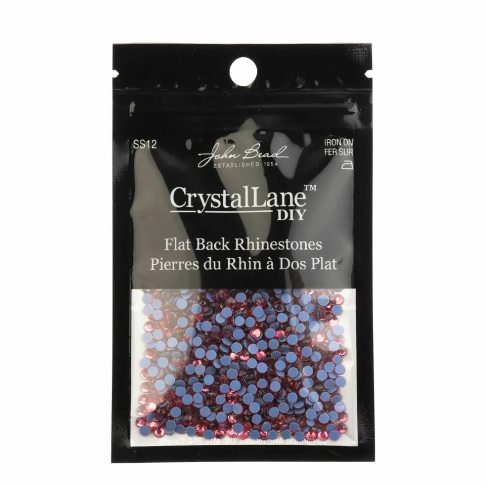 Crystal Lane DIY SS6 Round Glass Flatback Hotfix Rhinestones, 1,440ct.