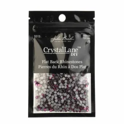 Crystal Lane DIY SS6 Round Glass Flatback Hotfix Rhinestones, 1,440ct.