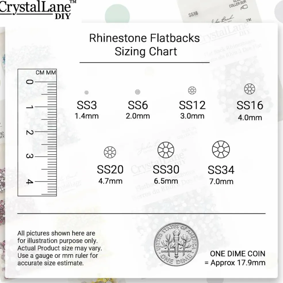 Crystal Lane DIY SS6 Round Glass Flatback Hotfix Rhinestones, 1,440ct.