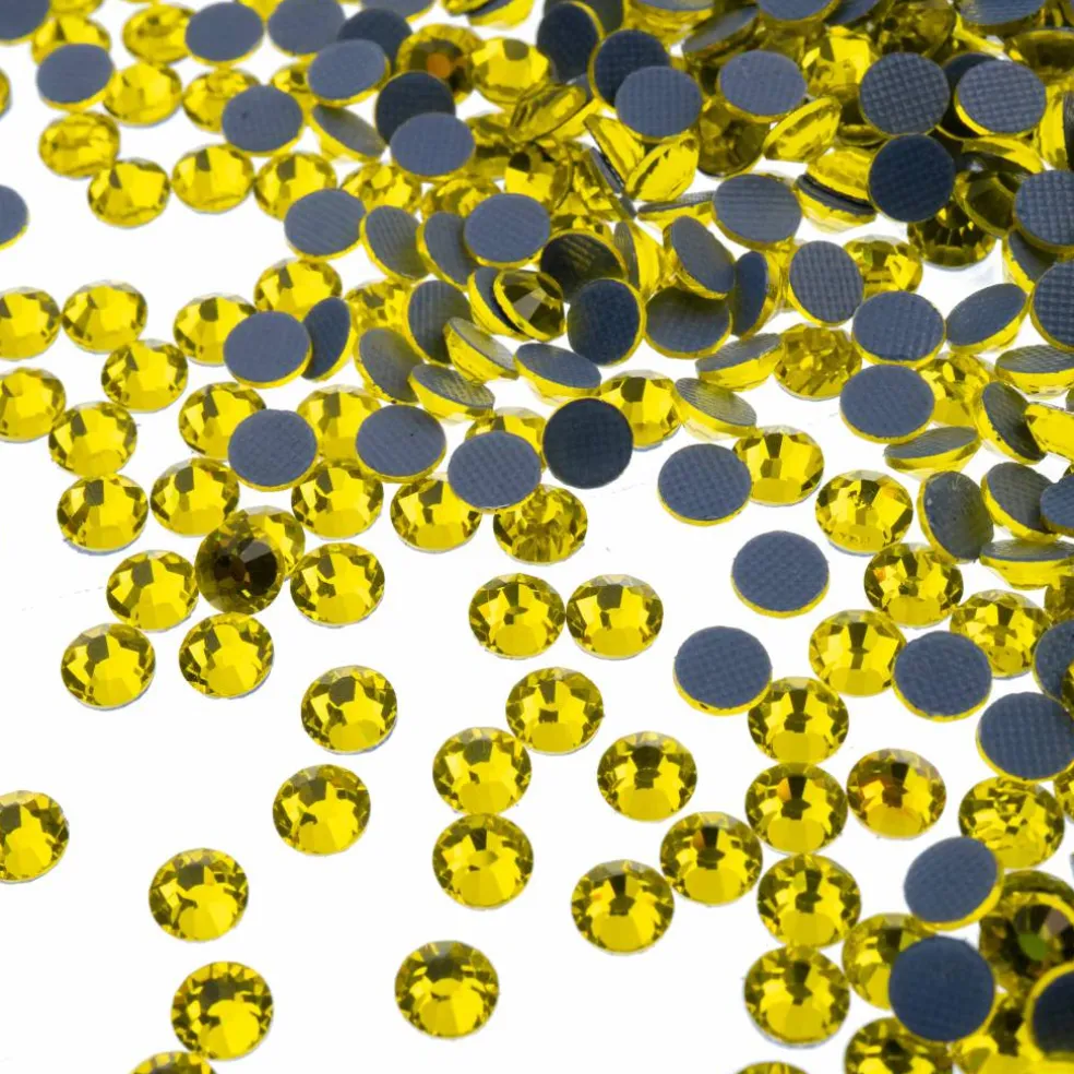 Crystal Lane DIY SS6 Round Glass Flatback Hotfix Rhinestones, 1,440ct.
