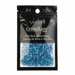 Crystal Lane DIY SS6 Round Glass Flatback Hotfix Rhinestones, 1,440ct.