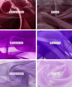 Crystal Organza Fabric by the Yard, 60" Wide Sheer Lightweight Organza for Wedding Dresses, Event Decor, Curtains & Sewing