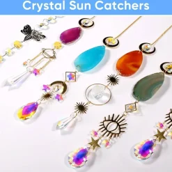 Crystal Suncatcher, Hanging Suncatchers with Crystals Light, 7 PCS