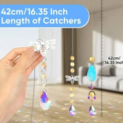 Crystal Suncatcher, Hanging Suncatchers with Crystals Light, 7 PCS
