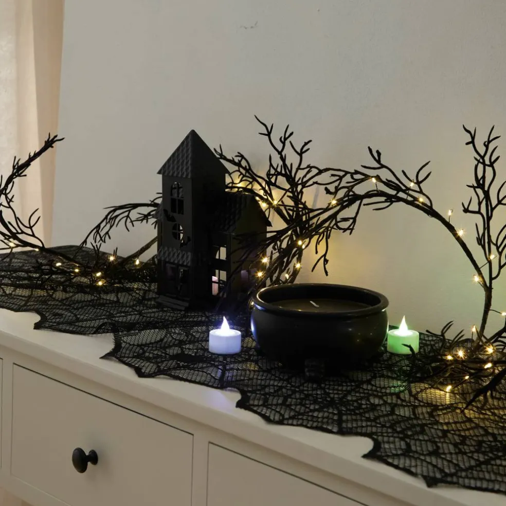 48ct. Black Flocked Branch LED String Lights by Ashland®