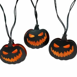 10ct. Black Jack-o'-Lanterns Icon LED String Lights by Ashland®