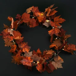 20ct. Dark Orange Leaves Garland String Lights by Ashland®