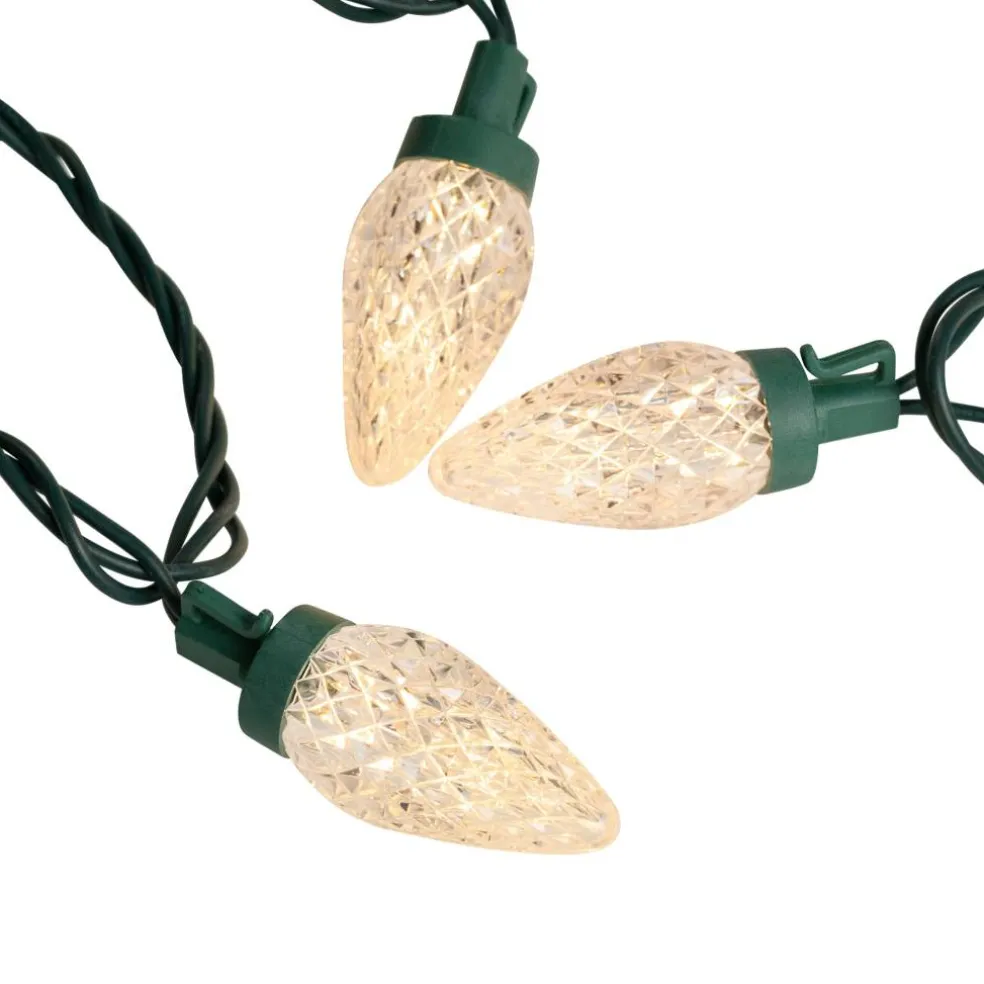 100ct. Faceted LED C9 Christmas String Lights