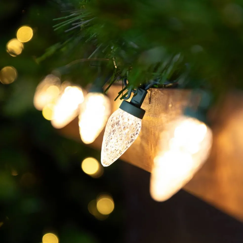 100ct. Faceted LED C9 Christmas String Lights