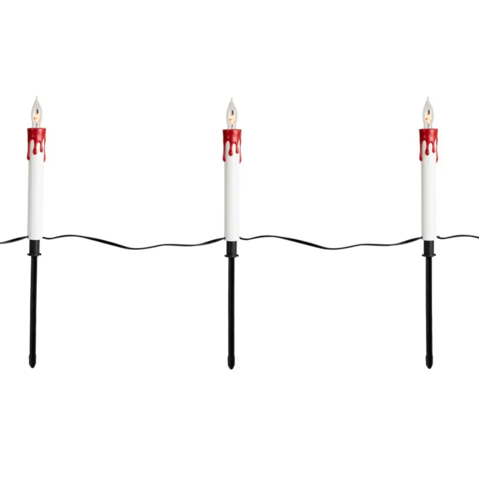 5ct. Lighted Flickering Candle Halloween Pathway Marker Lights