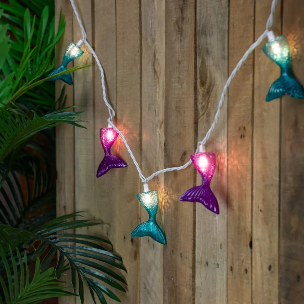 10ct. Mermaid Tails Patio String Lights with White Wire