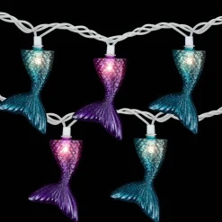 10ct. Mermaid Tails Patio String Lights with White Wire
