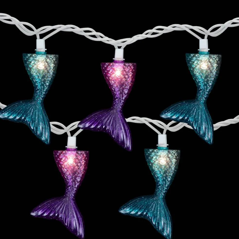 10ct. Mermaid Tails Patio String Lights with White Wire