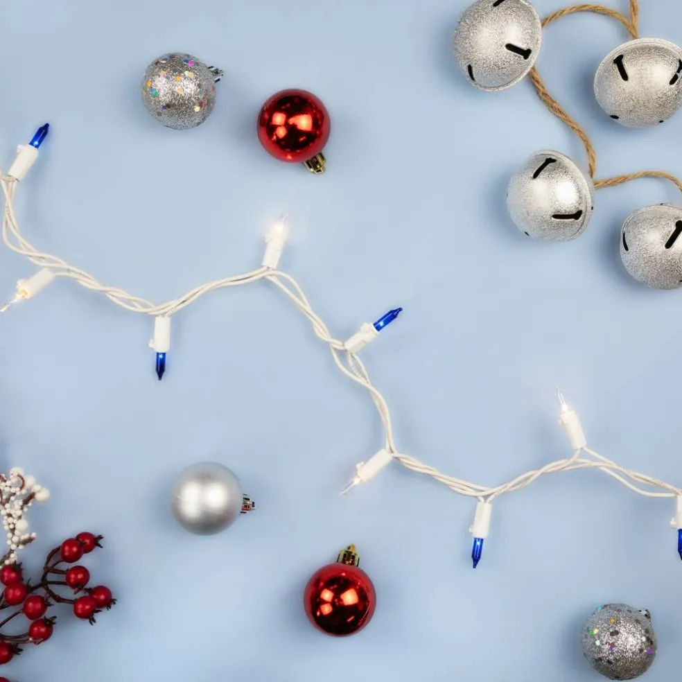 100ct. Mini Christmas String Lights with White Wire