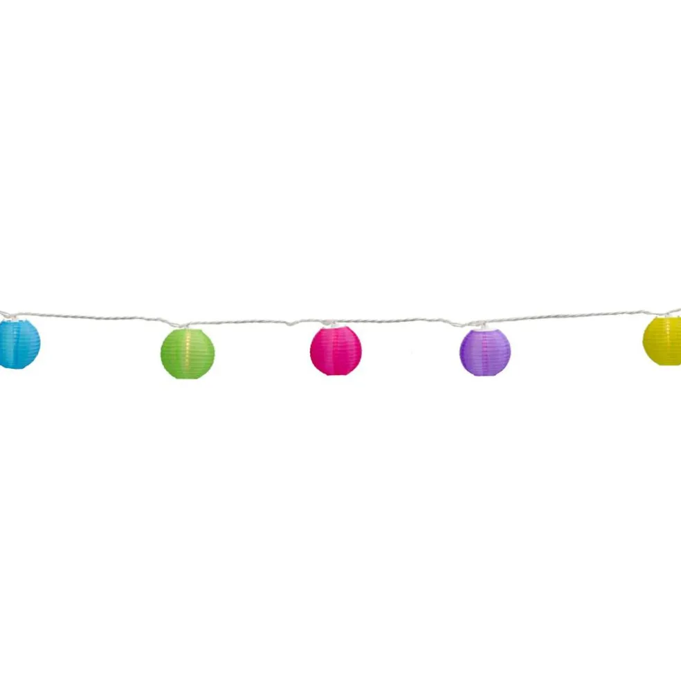 10ct. Multicolor Summer Paper Lantern Patio String Lights