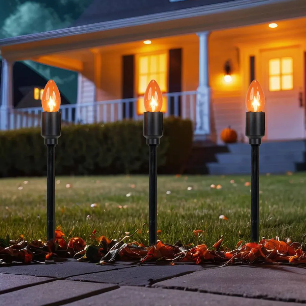 10ct. Orange C9 Bulb Halloween Pathway Markers