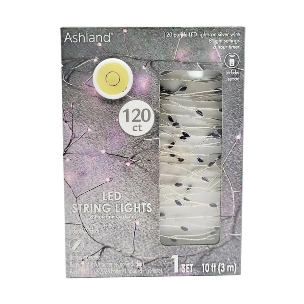 120ct. Purple LED String Lights Garland by Ashland®