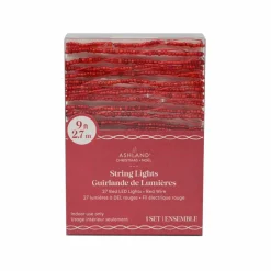27ct. Red LED Beaded String Lights on Red Wire by Ashland®
