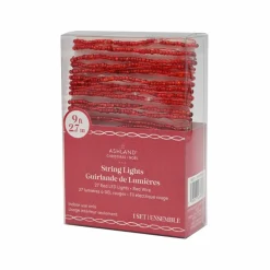 27ct. Red LED Beaded String Lights on Red Wire by Ashland®