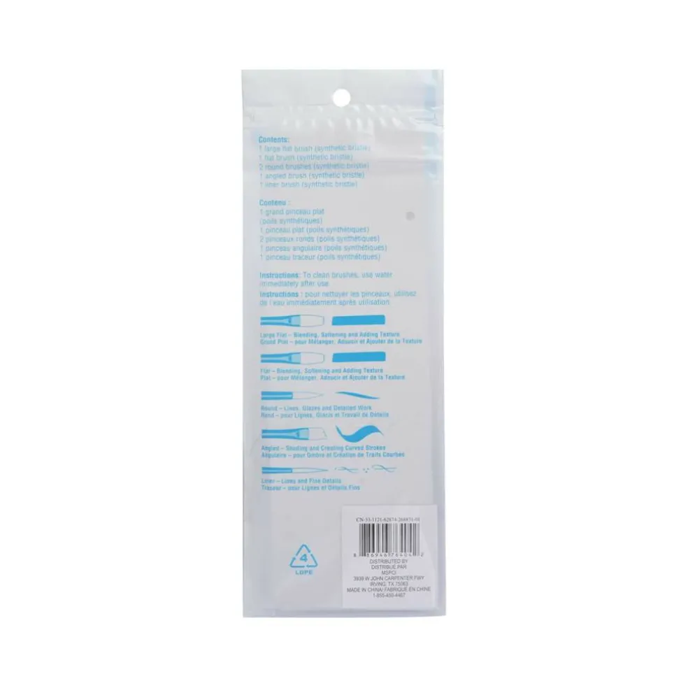 6 ct. Taklon Bristle Paintbrushes by Creatology™