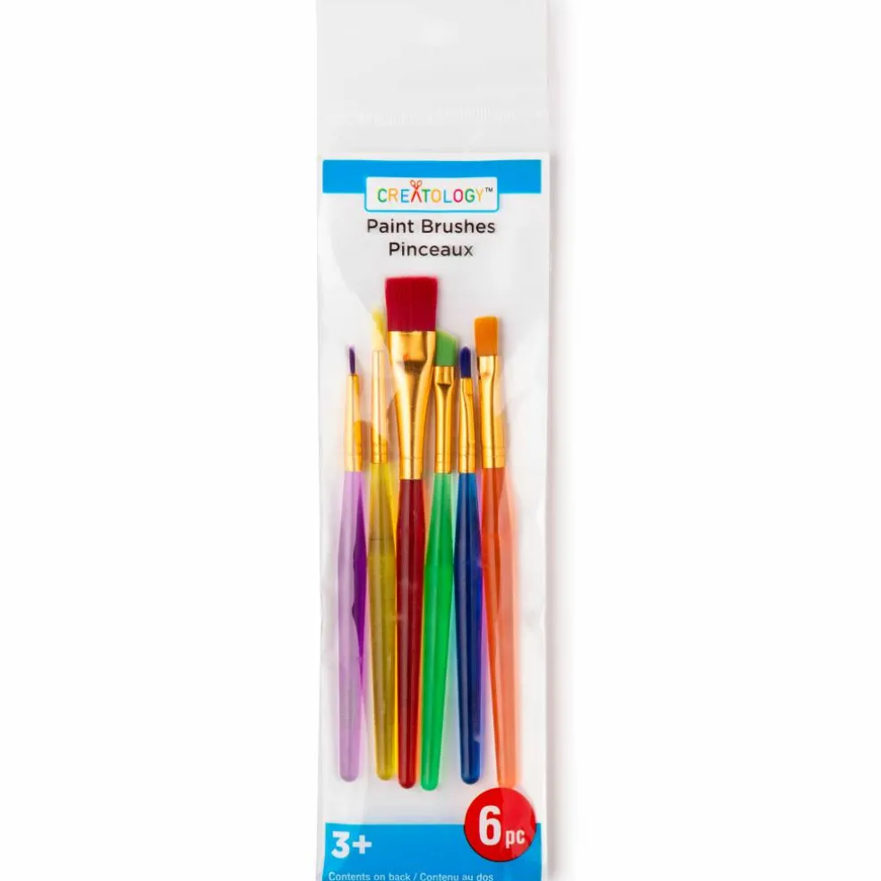 6 ct. Taklon Bristle Paintbrushes by Creatology™