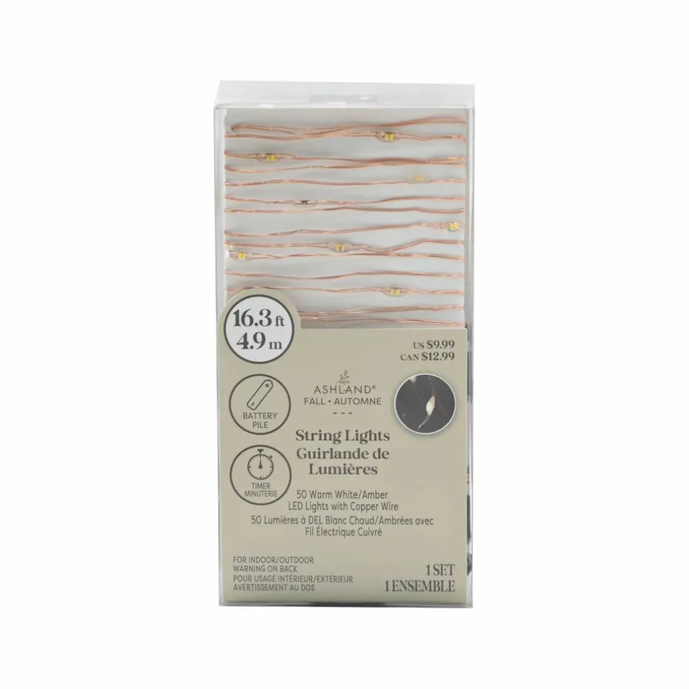 50ct. Warm White & Amber LED String Lights by Ashland®