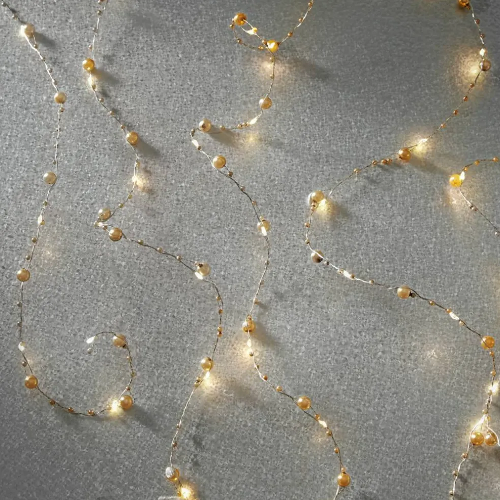 40ct. Warm White Gold Pearl LED String Lights by Ashland®