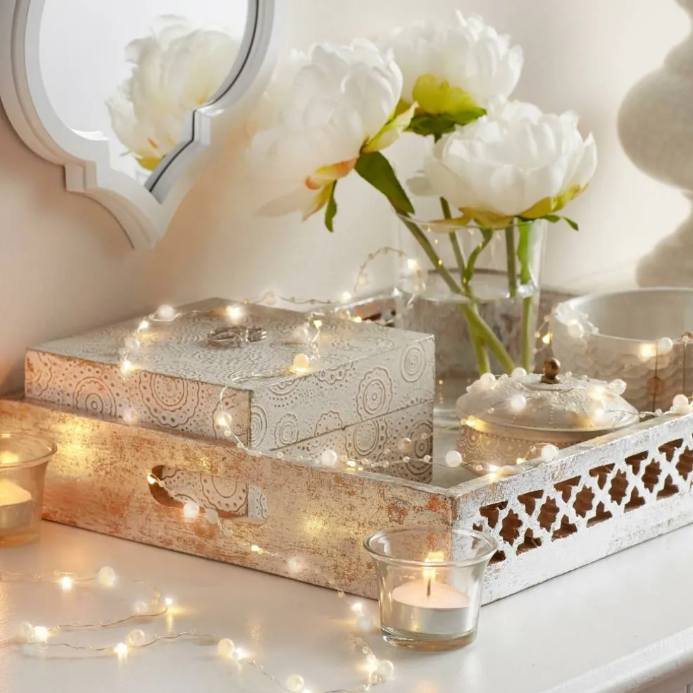 40ct. Warm White Gold Pearl LED String Lights by Ashland®