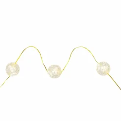 27ct. Warm White LED Clear Cracked Ball String Lights on Gold Wire by Ashland®