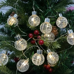 12ct. Warm White LED Clear G30 Ball String Lights on Silver Wire by Ashland®