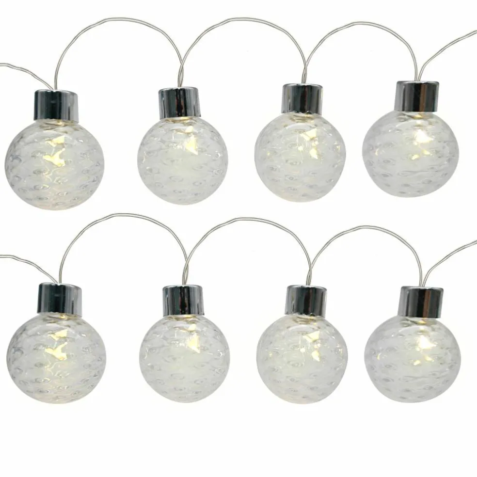 12ct. Warm White LED Clear G30 Ball String Lights on Silver Wire by Ashland®