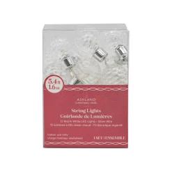 12ct. Warm White LED Clear G30 Ball String Lights on Silver Wire by Ashland®