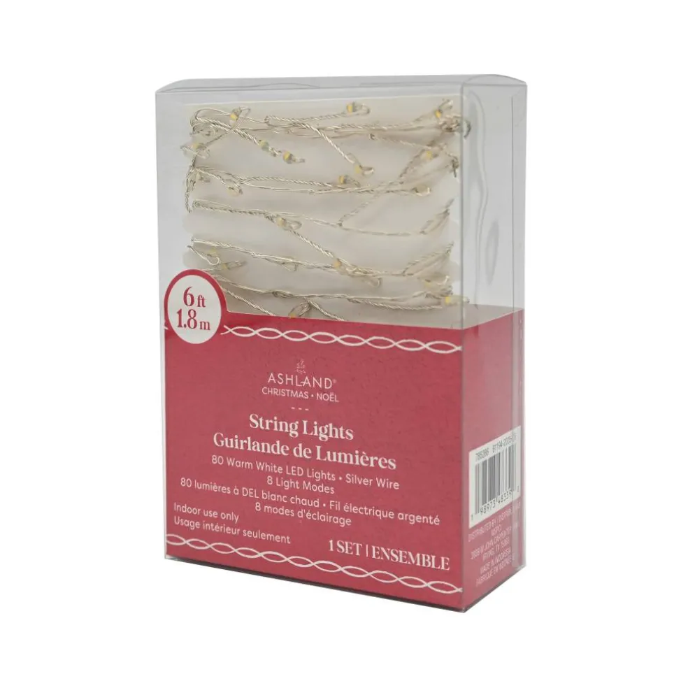80ct. Warm White LED Firecracker String Lights on Silver Wire by Ashland®
