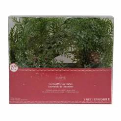 18ct. Warm White LED Pinecone & Red Berry Garland String Lights by Ashland®