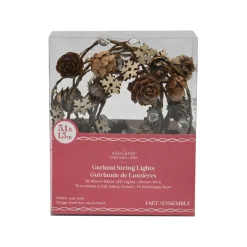 18ct. Warm White LED Pinecone & Snowflake Garland String Lights on Brown Wire by Ashland®