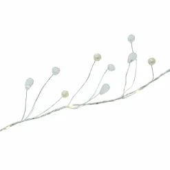 18ct. Warm White LED Silver & Pearl Berry Garland String Lights on Brown Wire by Ashland®