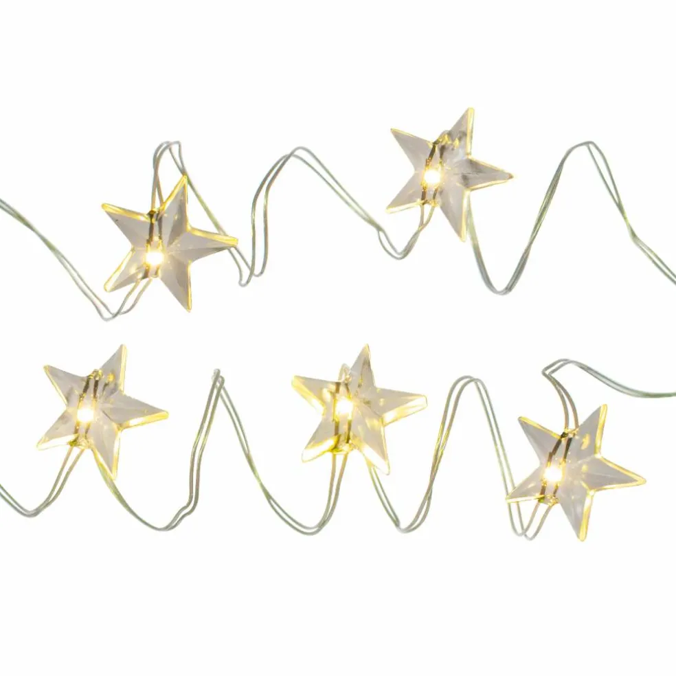 24ct. Warm White LED Star String Lights on Silver Wire by Ashland®