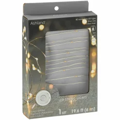 80ct. Warm White LED String Lights with Silver Wire by Ashland®