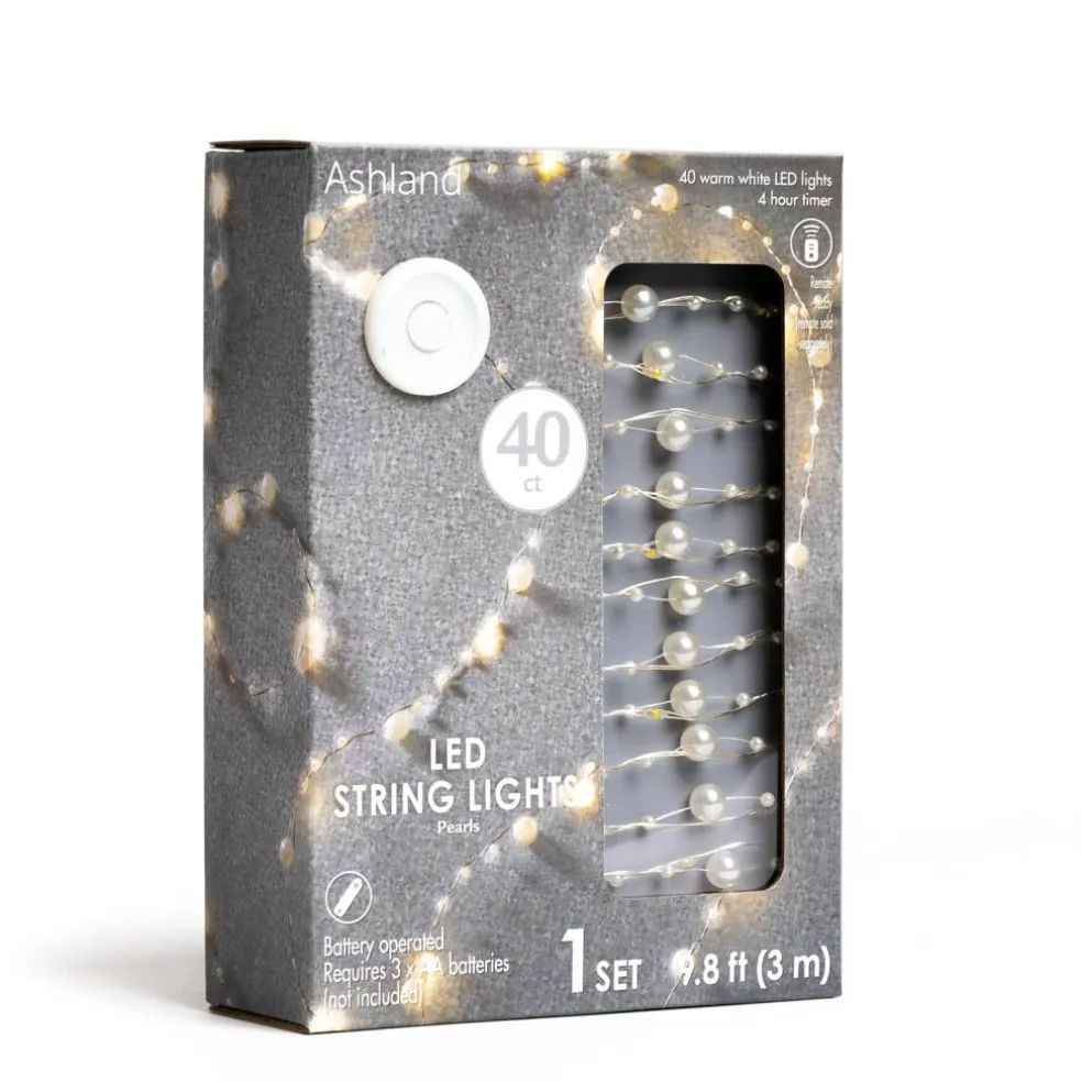 40ct. Warm White Pearl LED String Lights by Ashland®