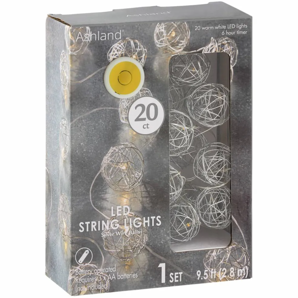 20ct. Warm White Wire Ball LED String Lights by Ashland™