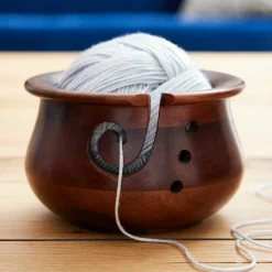 Curvy Sheesham Yarn Bowl By Loops & Threads™
