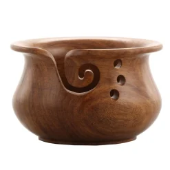 Curvy Sheesham Yarn Bowl By Loops & Threads™